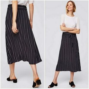 LOFT Vertical Striped Midi Skirt